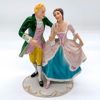 Royal Dux Bohemia Figurine, Couple Courting