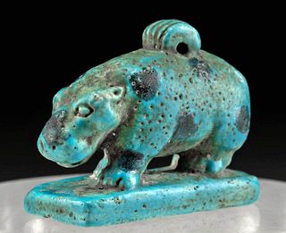 Egyptian New Kingdom Faience Hippo Amulet