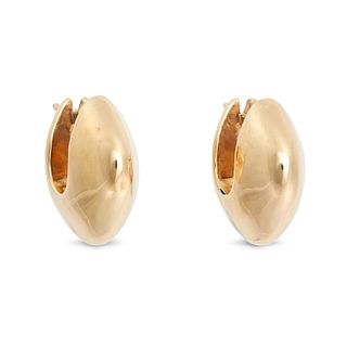 A PAIR OF GOLD HOOP EARRINGS in 18ct yellow gold, designed as chunky hoops, GC maker's mark, stam...