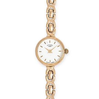 ROTARY, A LADIES ROTARY COCKTAIL WATCH in 9ct yellow gold, the white enamel dial with baton marke...