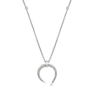 A FISHING LURE DIAMOND PENDANT AND CHAIN NECKLACE in 18ct white gold, set with round brilliant cu...