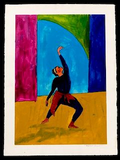 William Tolliver, "Dancer", Oil on Paper