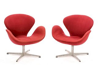 Pair of Jacobsen For Fritz Hansen "Swan" Chairs