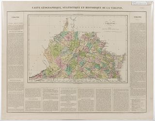 1825 BUCHON MAP OF VIRGINIA / VIRGINIE