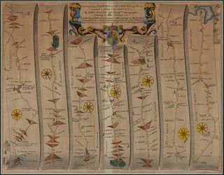 JOHN OGILBY (BRITISH, 1600-1676) REGIONAL ROAD MAP