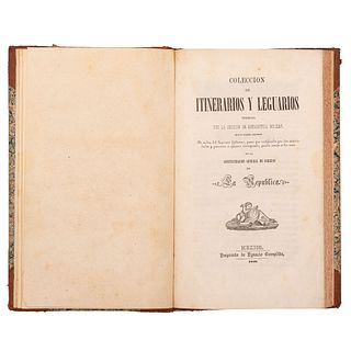 Sección de Estadística Militar. Colección de Itinerarios y Leguarios. México: Imprenta de Ignacio Cumplido, 1850.