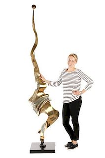 Monyo "Untitled (Spiraling Form)" Bronze, 93" Tall