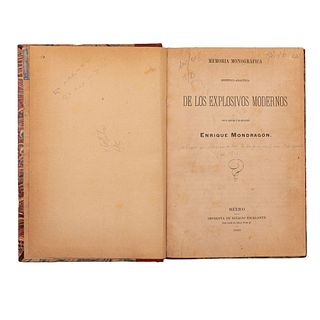 Mondragón, Enrique / Rubio, Guillermo. Obras sobre Explosivos y Armas. 5 obras en un volumen.