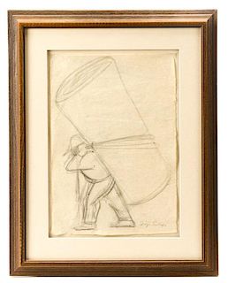 Diego Rivera, "Vendedor de Patates", Graphite