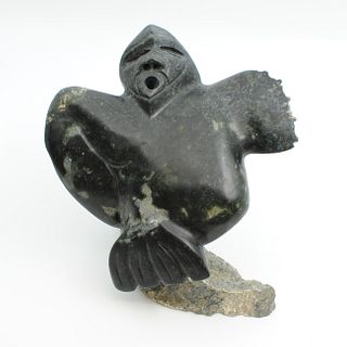 Simon Uttaq's "Shaman Bird" Original Inuit Carving