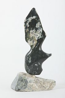 Joe Poodlat's "Bird on Base" Original Inuit Carving