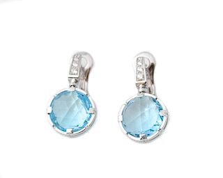 Bulgari Parentesi Blue Topaz & Diamond Earrings