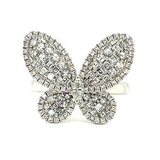 18k Butterfly Diamond Ring