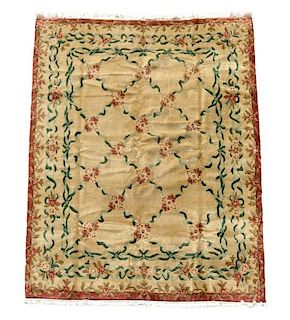 Hand Woven Floral Motif Rug 9' 11" x 8' 1"