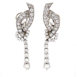 Platinum Retro Diamond Earrings