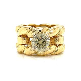 David Webb 18K Yellow Gold Natural Color Diamond Ring