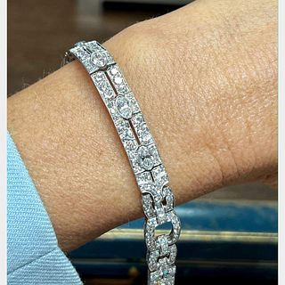 Tiffany & Co. Art Deco Platinum 13.70 Ct. Diamond Bracelet
