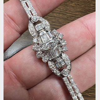 Art Deco Platinum 5.45 Ct. Diamond Bracelet