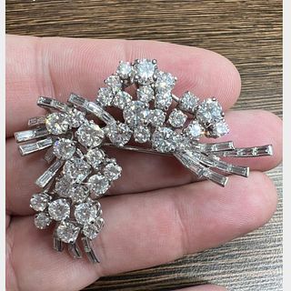 1950â€™s Platinum Diamond Brooch
