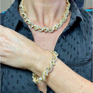 Kurt Wayne 18K Yellow Gold Diamond Bracelet & Necklace Set