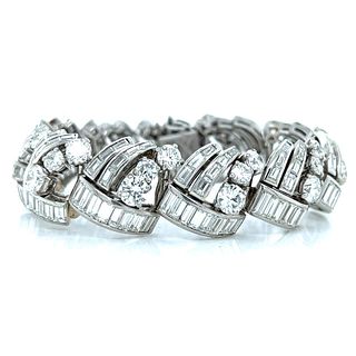 Art Deco Platinum 32.20 Ct. Diamond Bracelet