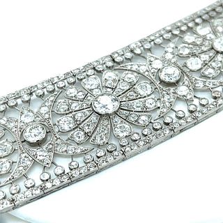 Art Deco French Platinum 42.70 Ct. Diamond Bracelet