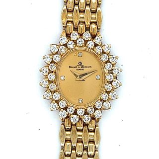 Baume et Mercier 18K Yellow Gold Diamond Ladies Cocktail Watch