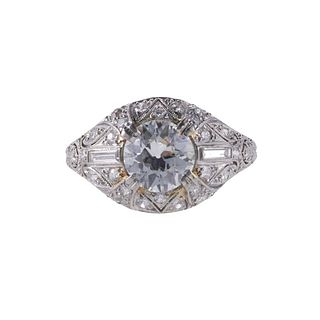 Art Deco Platinum 2ctw Diamond Engagement Ring