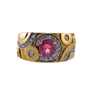 Seidengang 18k Gold Pink Sapphire Diamond Ring