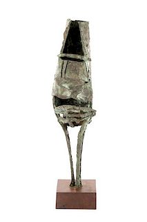 George Mallett, "Standing", Verdigris Bronze