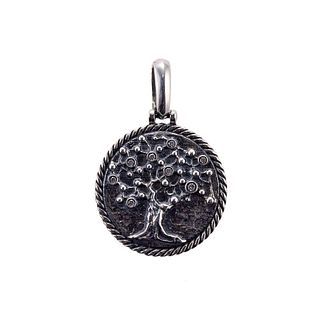 David Yurman Silver Diamond Tree of Life Amulet Pendant