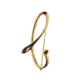 Tiffany & Co Elsa Peretti 18k Gold Initial Letter J Brooch