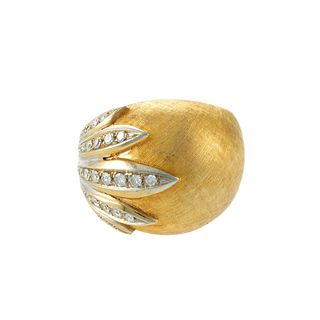 1960s 18k Gold Diamond Dome Ring