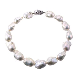 Yvel 18k Gold South Sea Baroque Pearl Necklace 