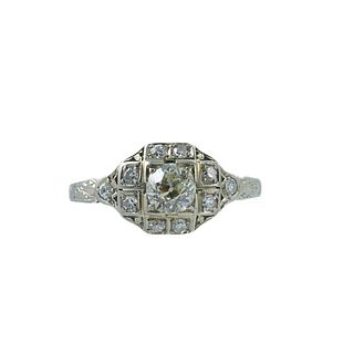 Art Deco 18k Gold Diamond Ring