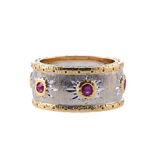 18k Gold Ruby Band Ring