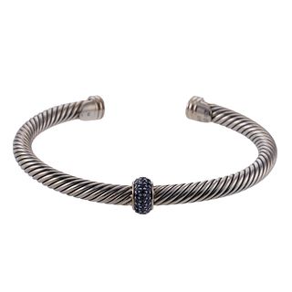 David Yurman Sapphire Silver Cuff Bracelet