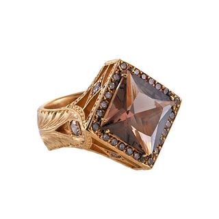 Loree Rodkin 18k Gold Diamond Topaz Ring