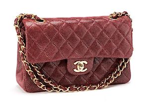 Chanel Quilted Caviar Burgundy Double Flap Bag