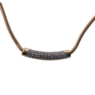 14k Gold Diamond Slide Pendant Snake Chain Necklace