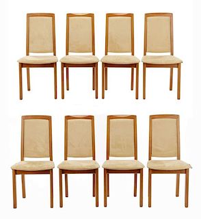 Set of 8 Skovby Upholstered Teak Dining Chairs