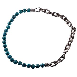 John Hardy Naga Silver Turquoise Bracelet Necklace