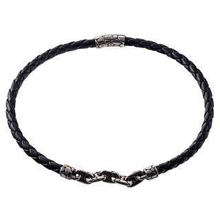 John Hardy Kali Silver Leather Bracelet Necklace