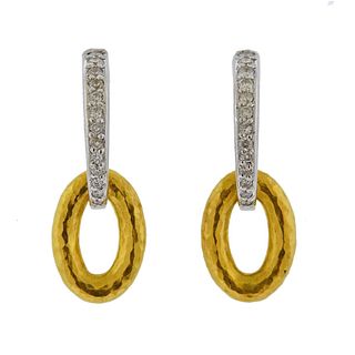 Gurhan Galahad Gold Diamond Drop Earrings