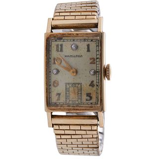 Hamilton 14k Gold Diamond Manual Wind Vintage Watch