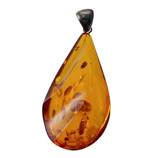 Sterling Silver Amber Pendant