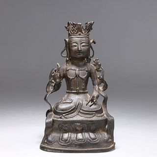 18th Century Burmese Bronze Seated Bodhisattva