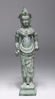 Khmer Bronze Standing Figure