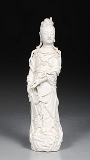 Antique Chinese Blanc De Chine Figure of Guanyin