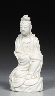 Antique Chinese Porcelain Blanc De Chine Figure of Guanyin